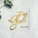 Decoração de bolo dourada com a inscrição É uma menina 9 cm Decoração acrílica para bolo Decoração para celebrar o nascimento de uma criança Festa 2
