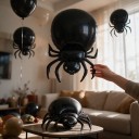 Decoração de Halloween Balões Infláveis de Aranha 5 pcs 54 x 80 cm Com Grande Traseiro e Sorriso Preto Para Festa de Halloween 3