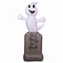 Decoração de Halloween insuflável Fantasma em lápide com iluminação LED Altura 1,5 m Plugue EU Branco e cinza Para o jardim e para casa 1