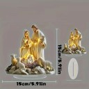 Decoração de Natal em acrílico 2D para mesa 15 x 15 cm Nascimento de Jesus Impressão desenhada Nossa Senhora São José Ovelhinhas Ornamento de presente 2