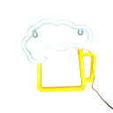 Decoração de parede em LED neon 22 x 22 cm em forma de cerveja Sinal luminoso para parede USB ou 3x pilhas AA Decoração de bar iluminada 1