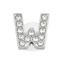 Decoração em strass para crocs letra W 2,5–3 cm decoração em PVC prateada para personalização de calçado e embelezamento do visual 1