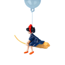 Decoração para aquário 6,8x5,4 cm Mini figura de bruxa na vassoura Kiki com bola flutuante e cordão Acessório decorativo para aquário 2