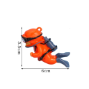 Decoração para aquário 6 x 3,5 cm Mini figura de mergulhador laranja com bola flutuante Corda para pendurar Adorno para aquário Material seguro 4