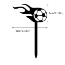 Decoração para bolo Bola de Futebol Flamejante 6 x 3 cm Decoração em acrílico para fãs de futebol Decoração de bolo para aniversários 2