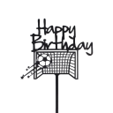 Decoração para bolo Happy Birthday Baliza de Futebol com Bola 9,5 cm Decoração de Acrílico Bolo para fãs de futebol 1