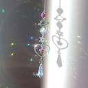Decoración colgante de cristal Corazón y gota Planeta y estrella Reflejos de arcoíris Carillón de viento Atrapasueños 2