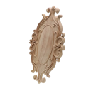Decoración de madera ornamento tallado 40 × 25 cm madera maciza color claro elemento decorativo para muebles puertas y paredes 1