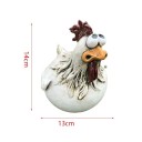 Decoración divertida de gallina para la cerca, adorno de jardín de resina, pollo de estilo granjero para jardín, patio y espacios exteriores 5