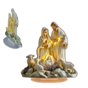 Decoración navideña de mesa 2D de acrílico 15 x 15 cm Nacimiento de Jesús Impresión dibujada Virgen María San José Corderitos Adorno de regalo 3