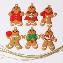 Decoración navideña de pan de jengibre 6 uds. 1