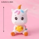 Decoración para tarta con unicornio sujetando una estrella 6,5 cm Figura para tarta Unicornio sentado con estrella Decoración arcoiris 2