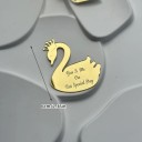 Decoración para tarta dorada Cisne con corona 6 cm Inscripción Tú y yo en este día especial Aniversario de bodas Decoración romántica 2