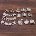 Decorações em madeira esculpidas 39 pcs 3