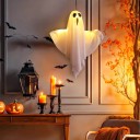 Decorație pentru agățat în aer liber cu bec LED, pentru interior, fantomă strălucitoare, înfricoșătoare, pentru petrecere de Halloween, pentru agățat pentru Halloween, 52x41cm 2