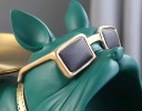Decoratieve bulldog opbergkom voor sieraden en kleine voorwerpen 25x14.5x16 cm designstandaard hond met gouden kom en bril 2