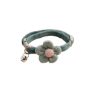 Decoratieve halsband voor katten en kleine honden met bloem en bel Verstelbare textiele halsband Voor herfst- en wintergebruik 7
