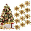 Decoratieve kerstbloemen 12 stuks 2