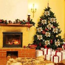 Decoratieve kerstbloemen 12 stuks 3