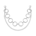 Decoratieve ketting voor handtas dubbel met grote metalen ringen Metaallegering Zilveren decoratieve ketting voor handtas vervangend hengsel 1