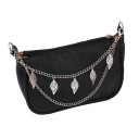 Decoratieve ketting voor handtas dubbele hanger met bladeren 22 x 31 cm Metaallegering Zilveren decoratieve ketting voor handtas vervangend kort 2