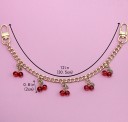Decoratieve ketting voor handtas met kersenhangertjes 30,5 cm Metaallegering Gouden decoratieve ketting voor handtas korte vervangende handgreep 2