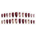 Decoratieve nagelcollectie Amandelvorm 25,6–18,3 mm 12 maten 24 glanzende nepnagels Schattige patronen met lijm 2