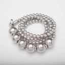 Decoratieve stalen ketting met ballen met 5 grote ballen van 26 mm roestvrij staal 304 armband halsketting en sleutelhanger voor de auto grijs 6