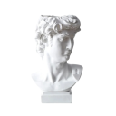 Decoratieve vaasbuste David 16 cm Harsbeeldje Witte matte afwerking Artistieke sculptuur Interieurdecoratie Bloempot voor gedroogde bloemen 1