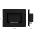 Decoratieve wand bio-ethanolhaard zwart afgerond 66 x 16 x 52 cm van roestvrij staal vermogen 2000 W voor aanvullende verwarming 15-20 m² 2