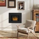 Decoratieve wand bio-ethanolhaard zwart afgerond 66 x 16 x 52 cm van roestvrij staal vermogen 2000 W voor aanvullende verwarming 15-20 m² 4