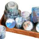 Decoratieve waterdichte tape 4 x 4,5 x 200 cm Motief bergen en bossen landschap DIY versiering voor beker schrift dagboek creatieve decoratie 4