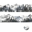 Decoratieve waterdichte tape 4 x 4,5 x 200 cm Motief bergen en bossen landschap DIY versiering voor beker schrift dagboek creatieve 5
