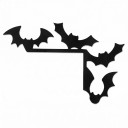 Décoration d'angle Halloween pour cadre de porte et miroir Chauves-souris 12 x 8 cm Noir Silhouette décorative Décoration intérieure pour Halloween 1