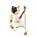 Décoration d'aquarium 4 cm Mini Sanhua chat sur les poissons Figurine micro Décoration créative Décoration animale Scène de pêche Accessoire 2
