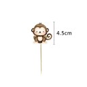 Décoration de gâteau Singe 4,5 cm Motif joyeux Animaux sur gâteau Fête d’enfants Décoration style safari 2