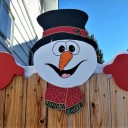 Décoration de Noël pour clôture bonhomme de neige 2