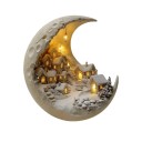 Décoration en acrylique Lune avec village 20x17 cm Ornement LED de table pour intérieur effet 3D 1