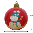 Décoration gonflable de Noël 60 x 80 cm Boule géante en PVC avec bonhomme de neige Décoration suspendue extérieure imperméable pour les fêtes d'hiver et les soirées 3
