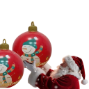 Décoration gonflable de Noël 60 x 80 cm Boule géante en PVC avec bonhomme de neige Décoration suspendue extérieure imperméable pour les fêtes d'hiver et les soirées 4
