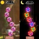 Décoration lumineuse suspendue solaire LED 6 boules 50,8 cm plastique éclairage multicolore pour jardin balcon et intérieur 4