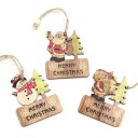 Décorations de Noël en bois 3 pcs 10