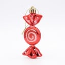 Décorations de Noël en sucre Bonbons 6 pcs Avec couvercle doré et attache Hauteur 9 cm Surface brillante avec spirale Couleur rouge et blanche 3