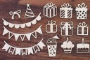 Décorations en bois découpées 39 pcs 1