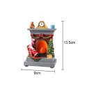 Decorațiune de Crăciun iluminată cu Moș Crăciun la șemineu 13,5 x 9 cm Figurina decorativă iluminată Decorațiune de Crăciun pentru apartament scenă 2