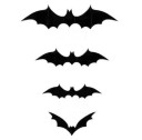 Decorațiune de Halloween liliac Autocolant rezistent la apă pentru perete liliac negru Autocolant 3D negru 60 buc 1