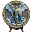 Decorațiune de perete din lemn înger păzitor 20 x 20 cm Disc rotund 2D Decorațiune suspendată plată Ornament spiritual pentru interior 1