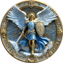 Decorațiune de perete din lemn înger păzitor 20 x 20 cm Disc rotund 2D Decorațiune suspendată plată Ornament spiritual pentru interior 2