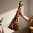 Decoratiune Inflatable de Halloween Mătura Stând Balon 39 x 93 cm Mătura de Vrăjitoare Suprafață Lucioasă Maro și Aurie pentru Petrecerea de Halloween 3