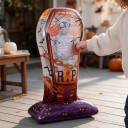 Decorațiune Inflatable de Halloween Mumie în Sicriu Balon Stând 123 x 82 x 46 cm cu Lanțuri și Inscripția RIP Portocalie Albă și Violetă 3